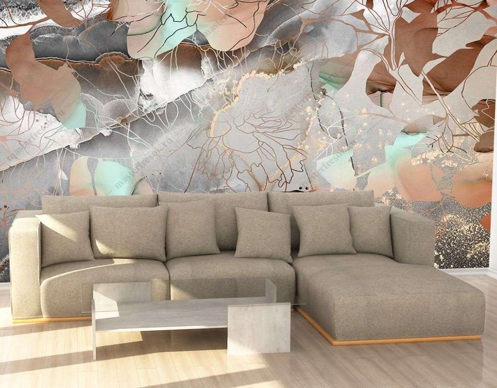 Фотообои в интерьере абстрактные лепестки  9-1618 фото