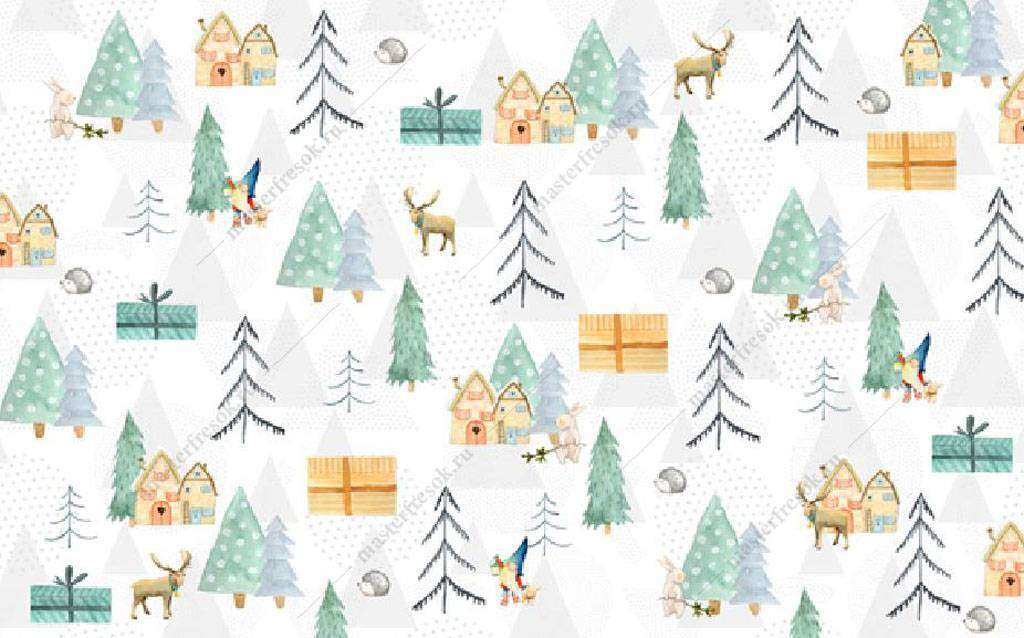 Фотообои в интерьере сказочная деревня  15-990 фото