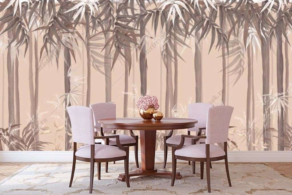 Фотообои в интерьере бамбуковый лес  9-1694 фото