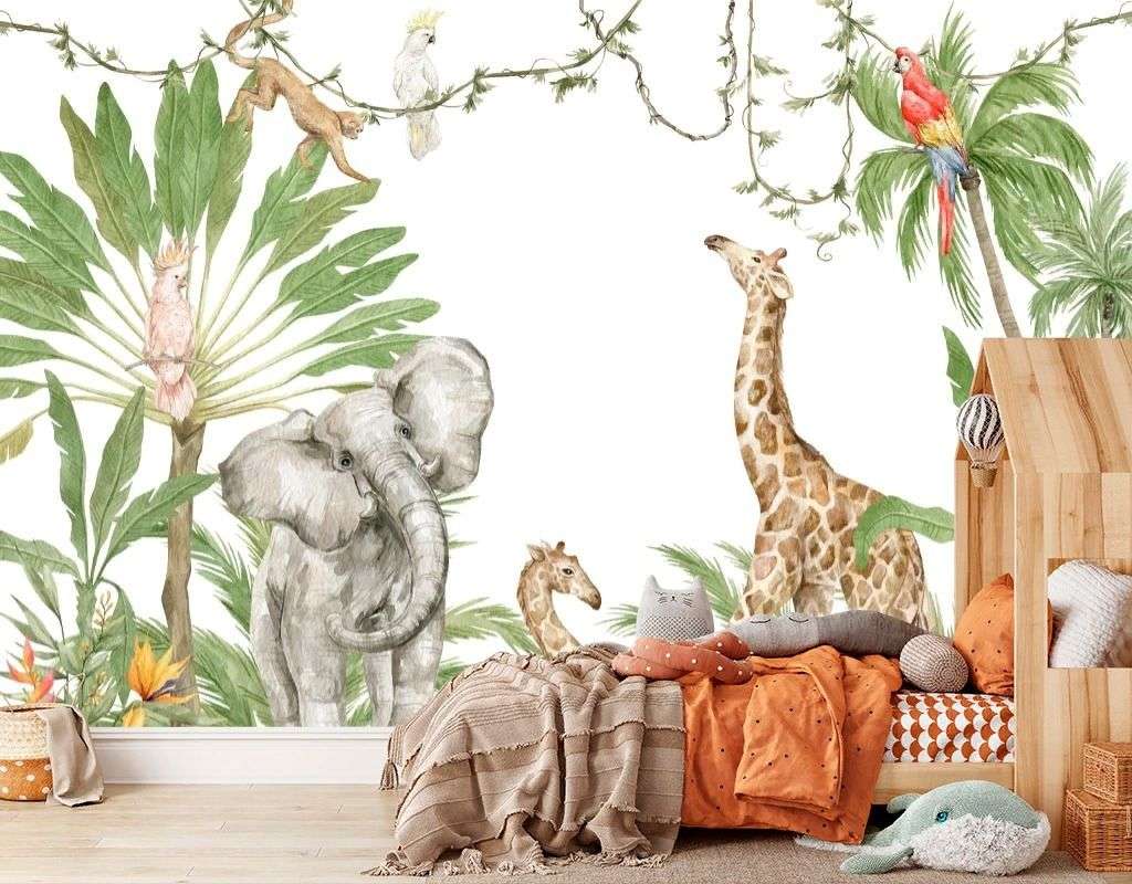 Фотообои в интерьере джунгли для детей  12-1658 фото