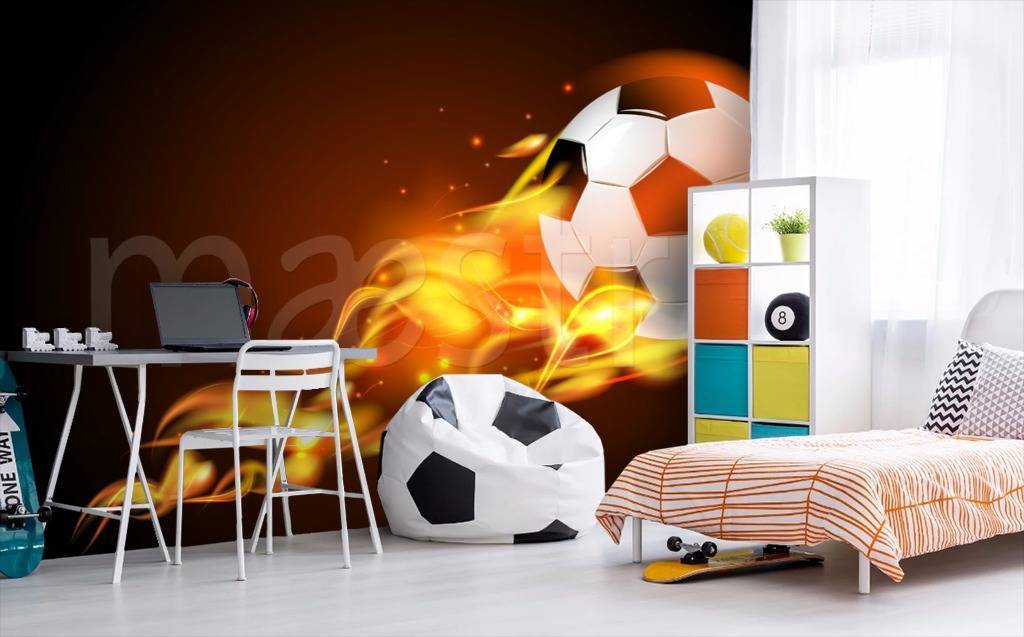 Фотообои Летящий огненный мяч  12-532