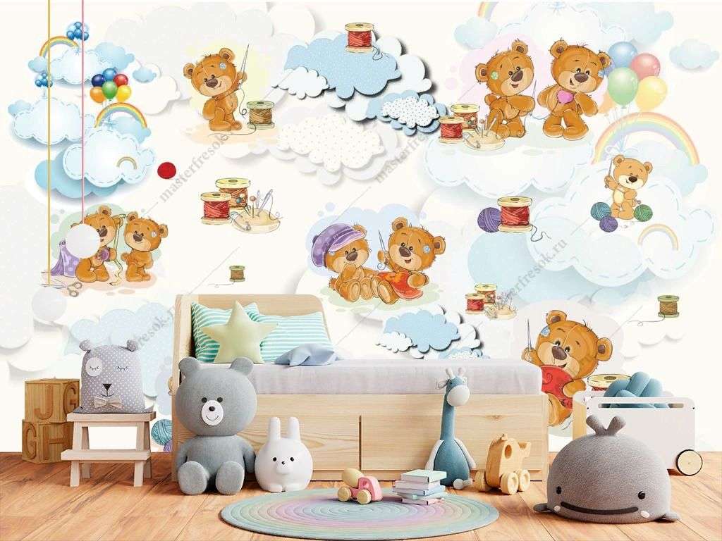Фотообои в интерьере история тедди  14-512 фото