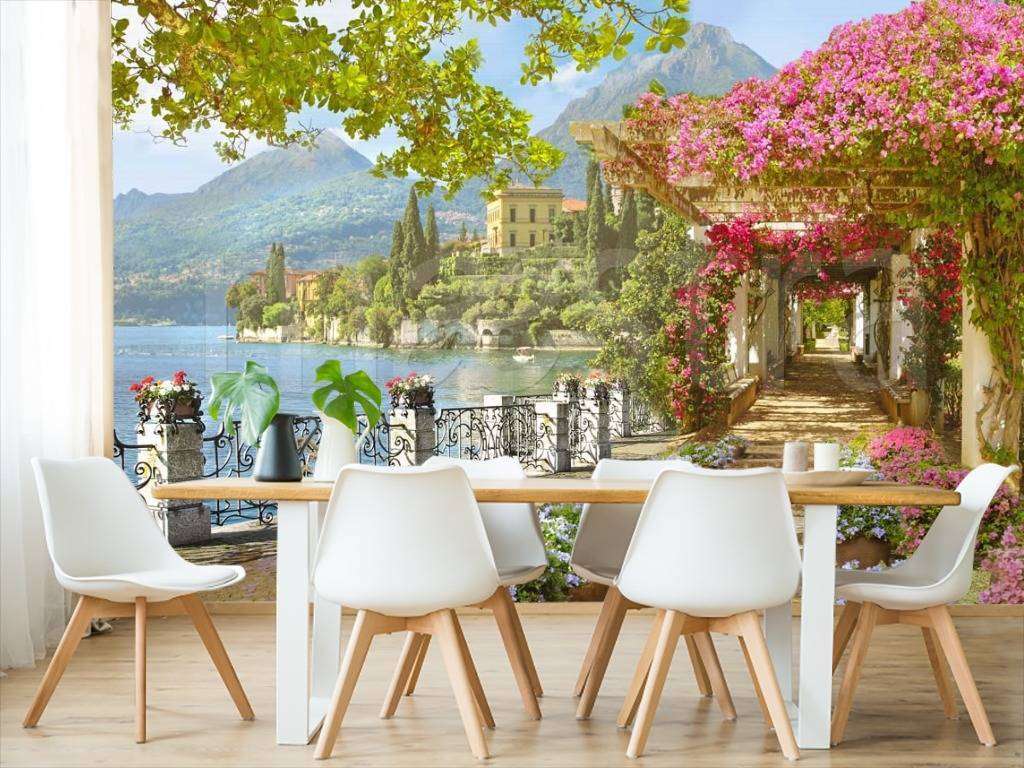 Фотообои в интерьере солнечная набережная  5-031 фото