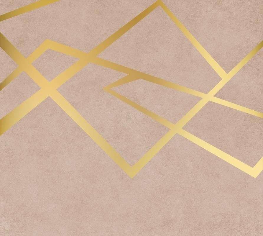 Фотообои в интерьере золотые линии на розовом  9-2058 фото