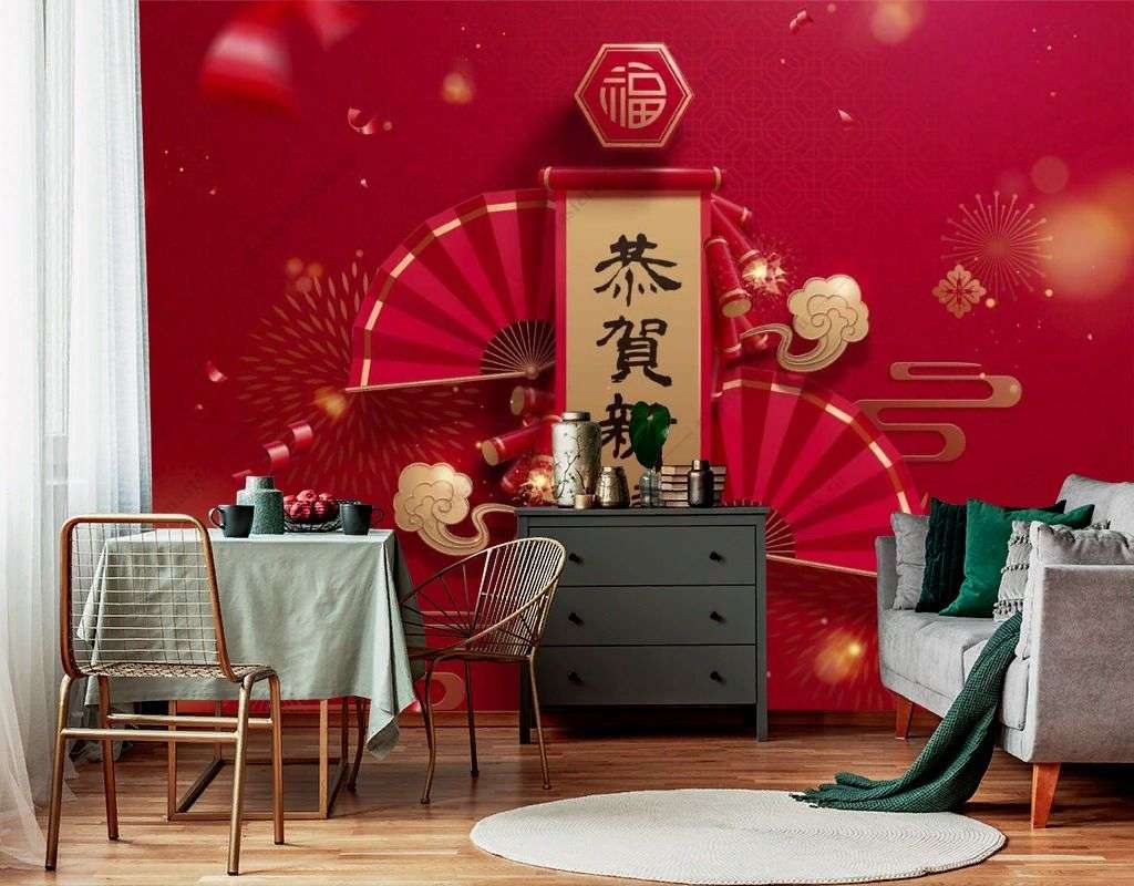 Фотообои в интерьере китайская абстракция  9-1801 фото