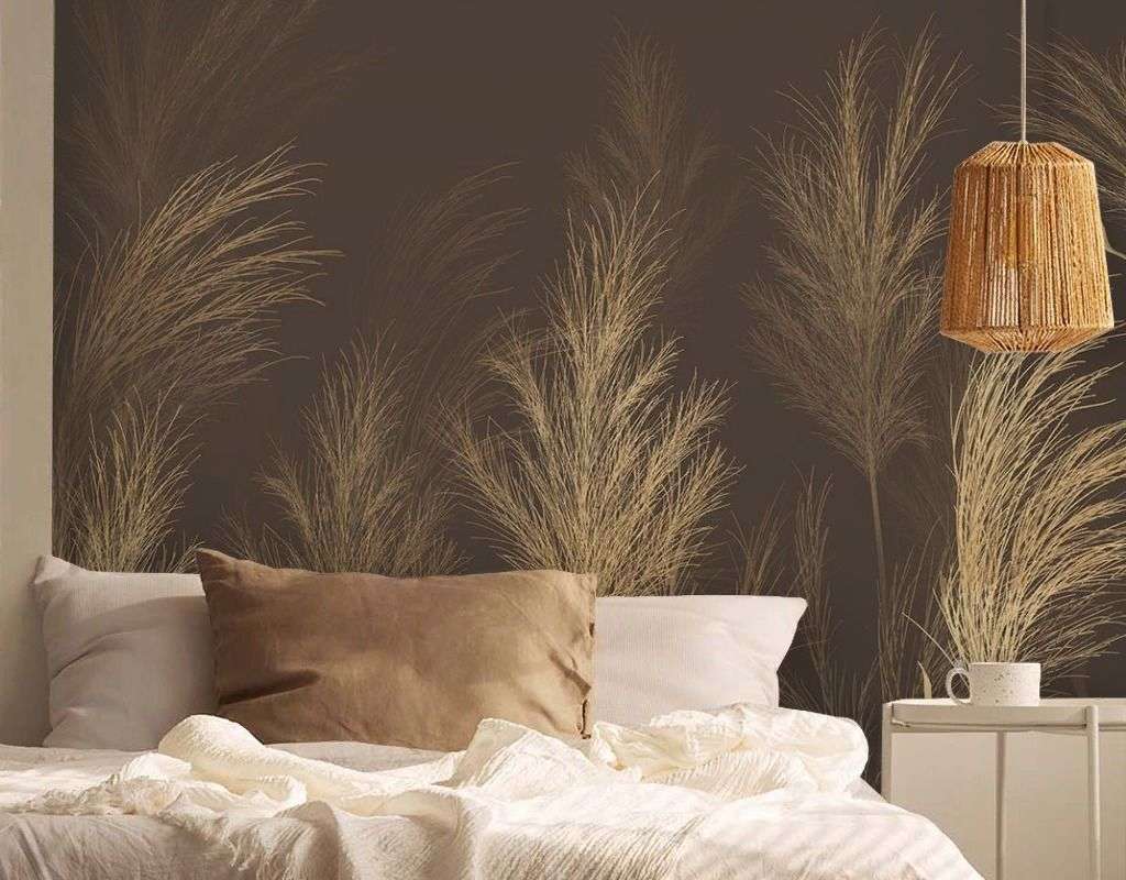 Фотообои в интерьере веточки пушистые светлые  9-1997 фото