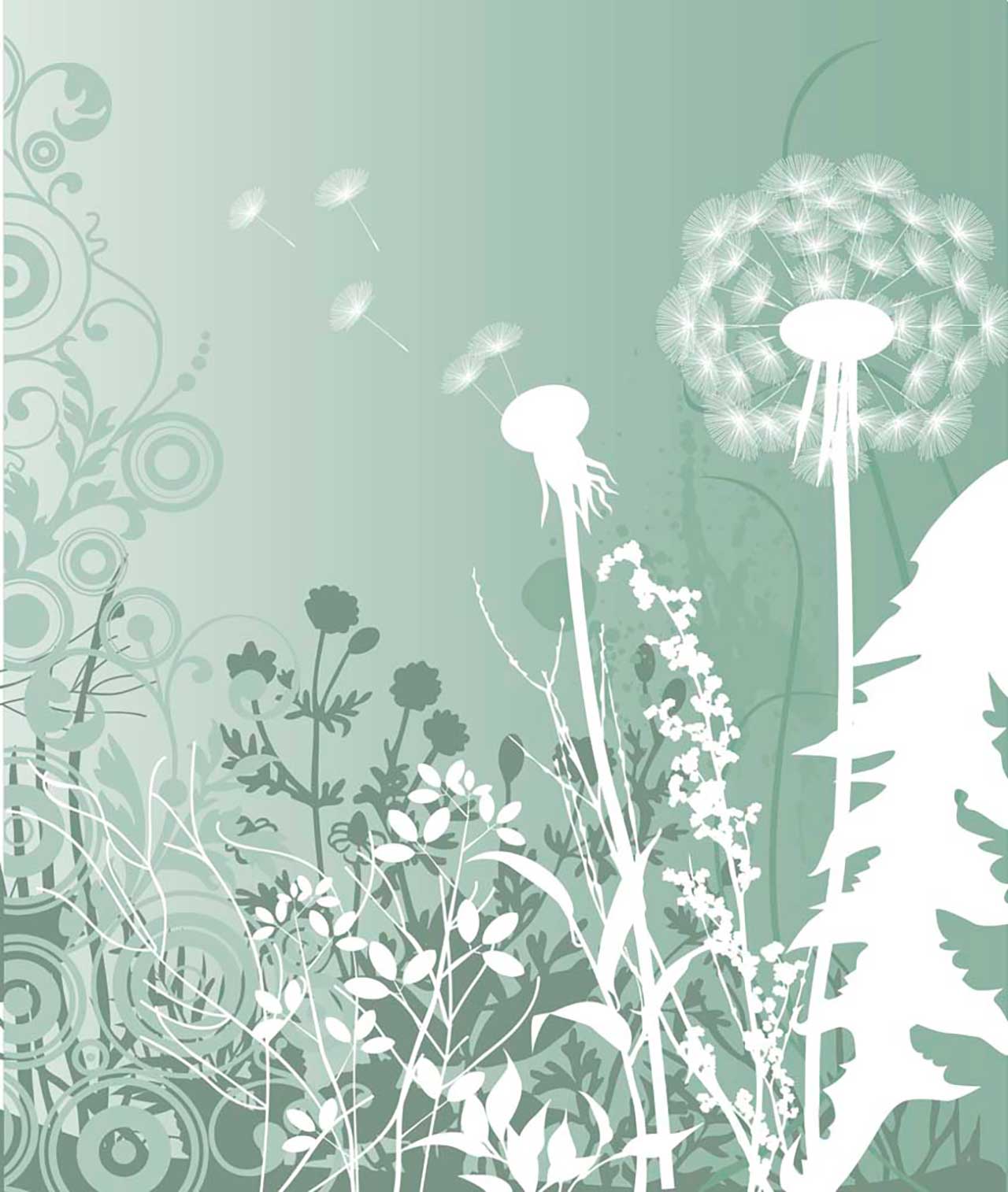 Фотообои в интерьере одуванчик серый  9-224 фото