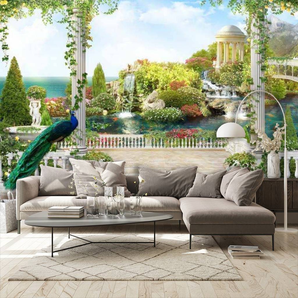 Фотообои Терраса с павлином  17-0065