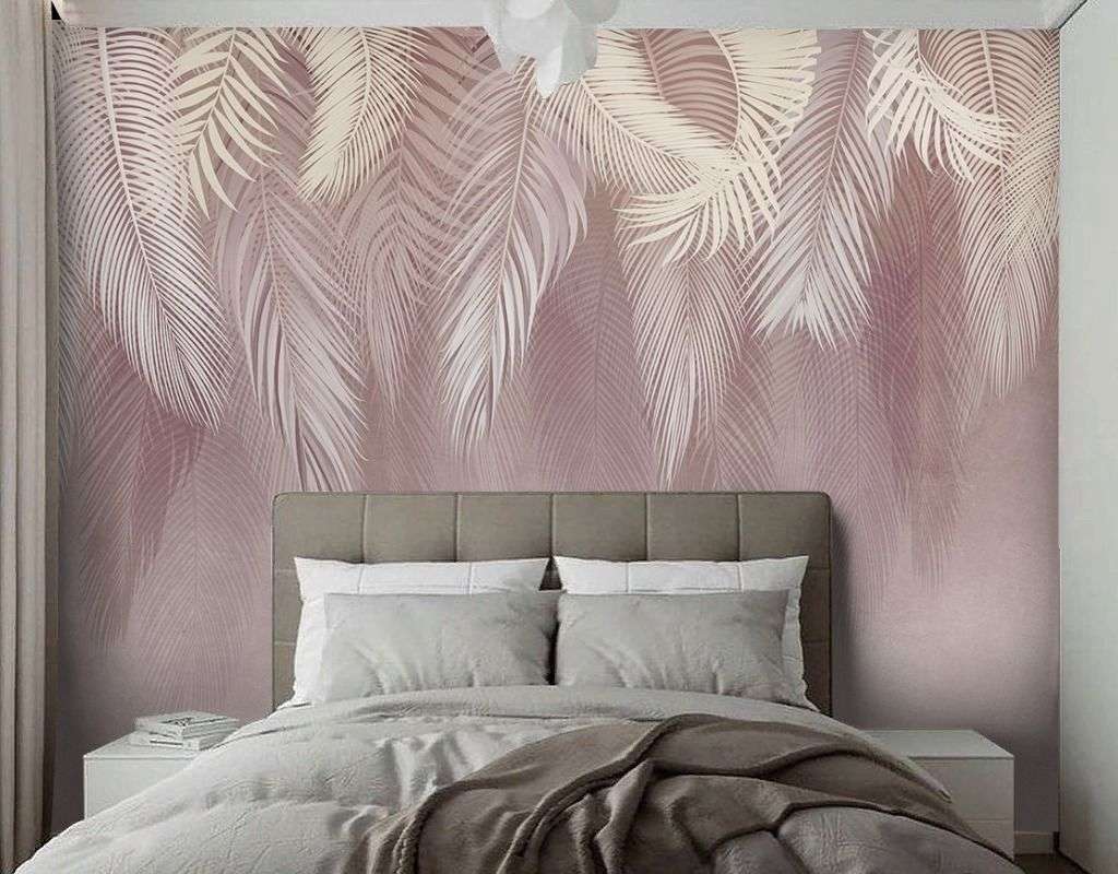 Фотообои в интерьере ветви пушистые пудровые  9-2112 фото