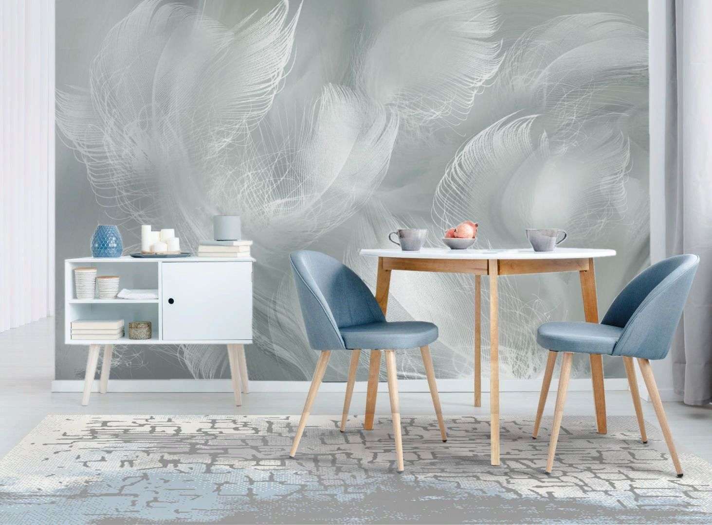 Фотообои в интерьере перья фон  13-697 фото