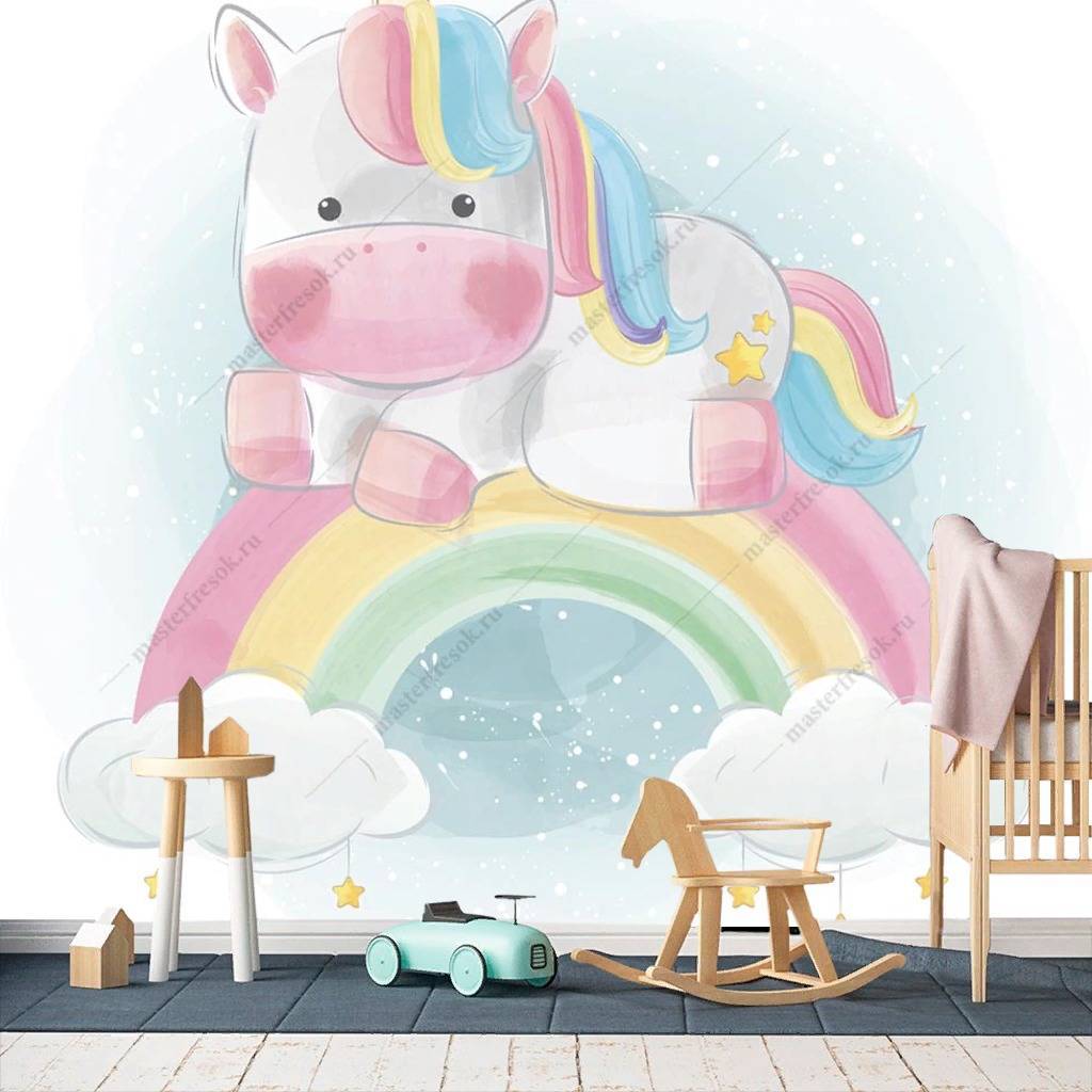 Фотообои Единорог на радуге  12-473