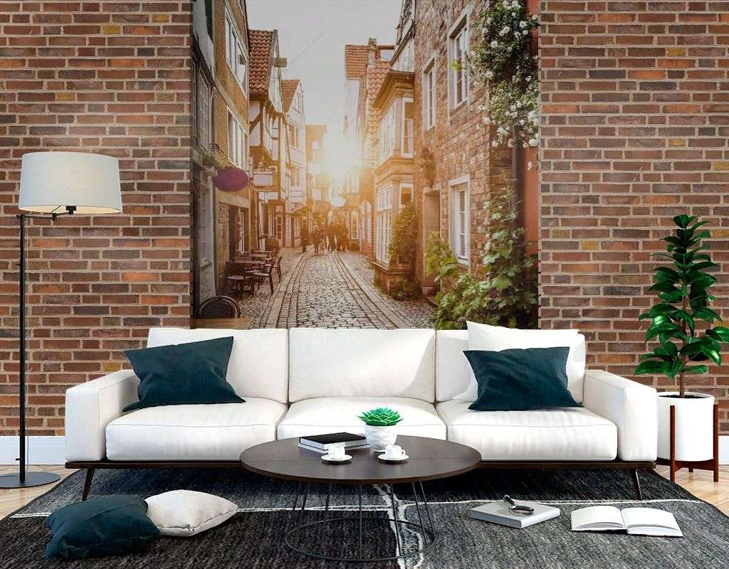 Фотообои в интерьере улочка старинная 3д  9-1791 фото