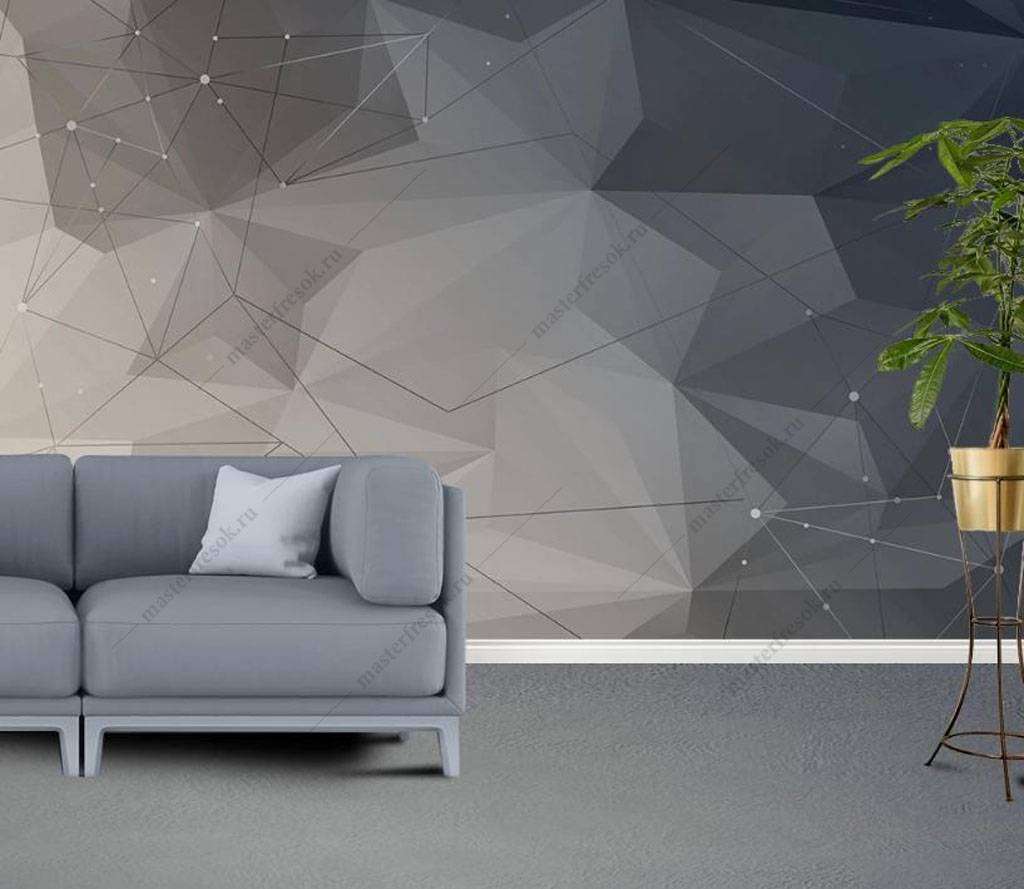 Фотообои Бесшовные обои на стену:  Полигональный фон. Артикул: 16-111  