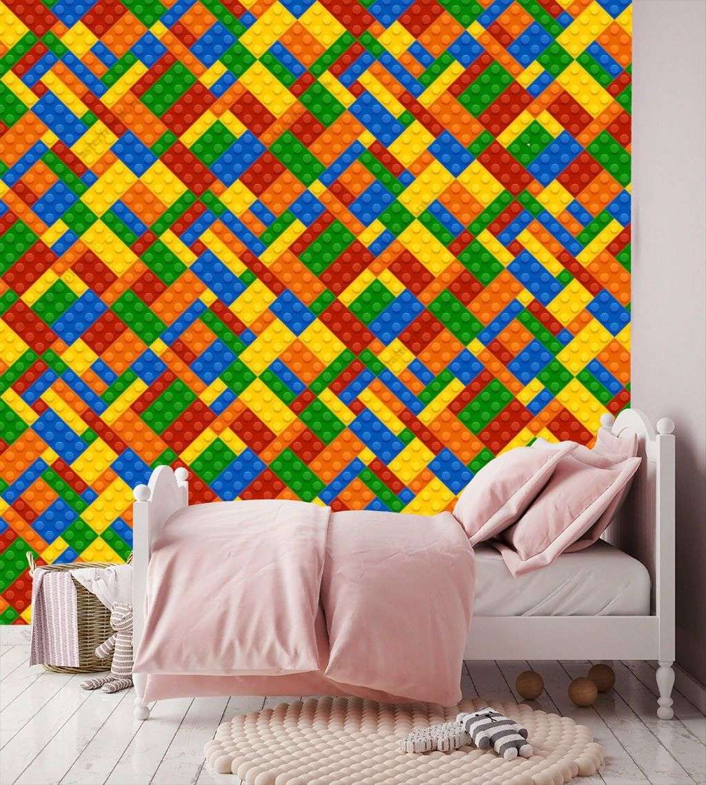 Фотообои в интерьере мелкий конструктор  12-1354 фото