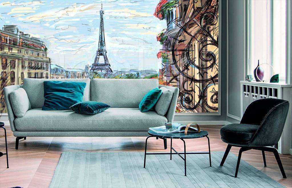 Фотообои Сказочный Париж с цветами  6-101