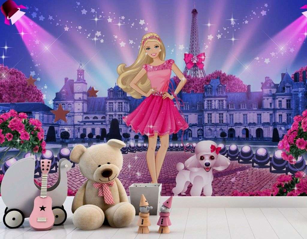 Фотообои в интерьере фея и собачка  19-0161 фото