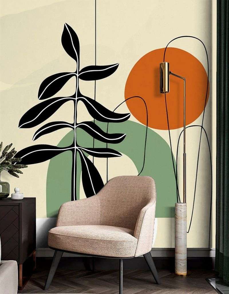 Фотообои в интерьере абстракция яркая  14-771 фото