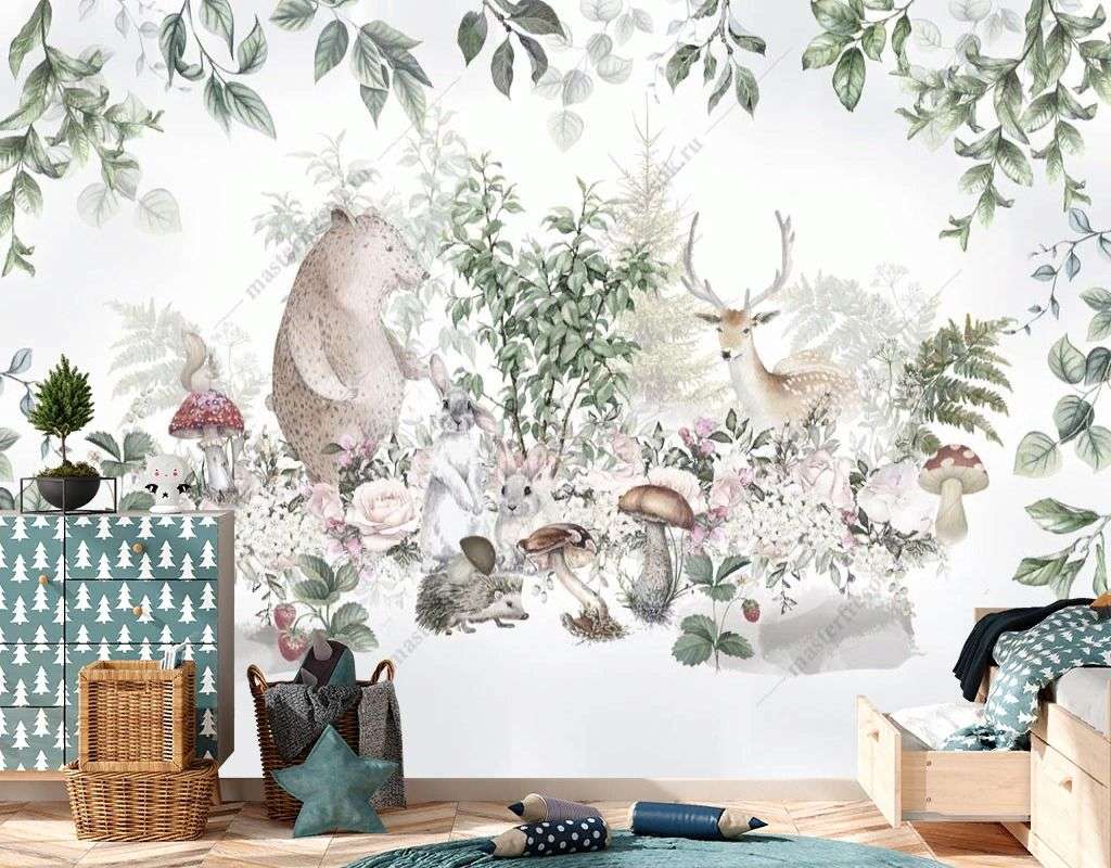 Фотообои в интерьере животные лесные  13-583 фото