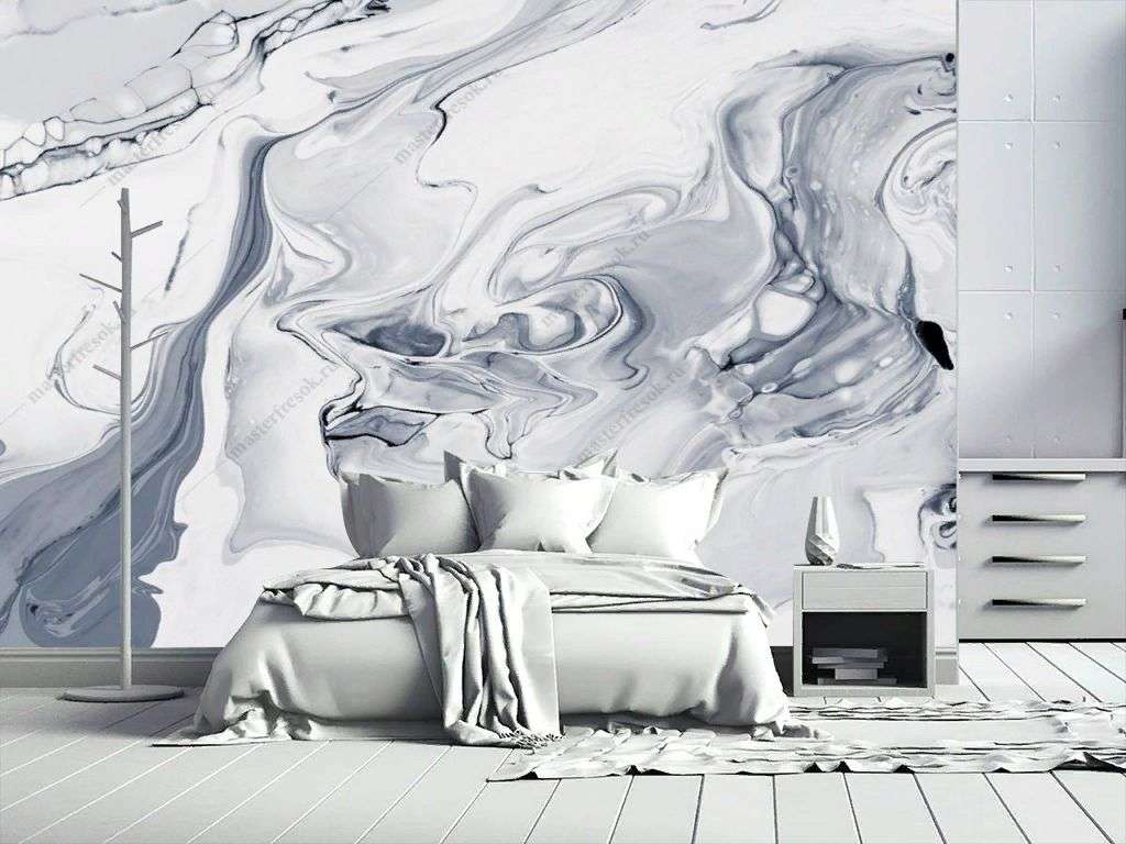 Фотообои в интерьере серый флюид  9-1657 фото
