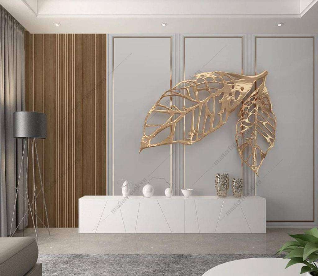 Фотообои в интерьере осенний лист  16-094 фото