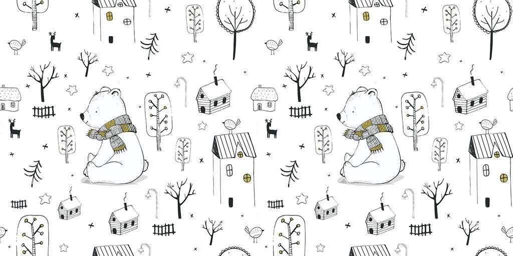 Фотообои в интерьере домики и мишки  12-655 фото