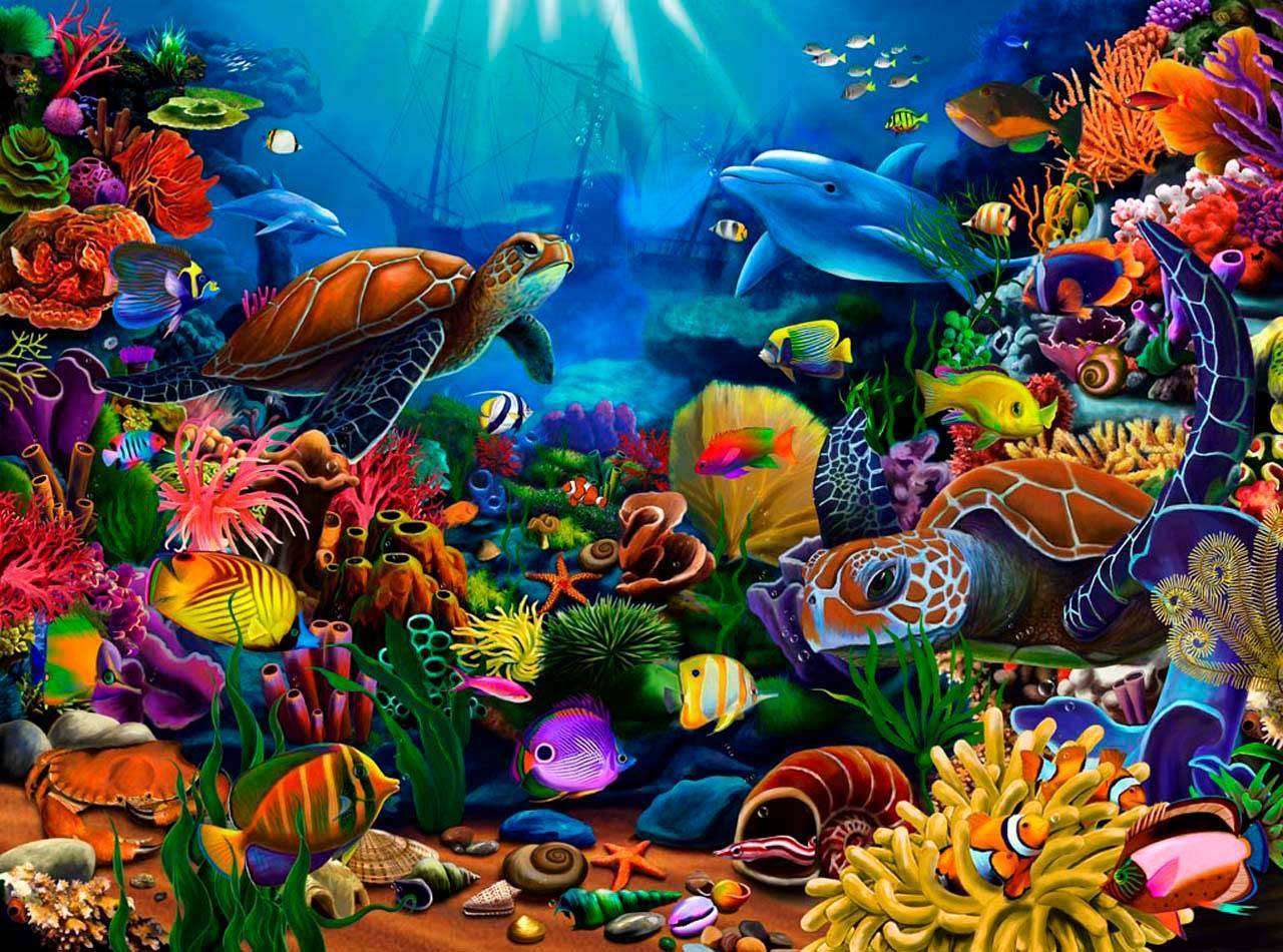 Фотообои в интерьере на глубине океана  8-313 фото