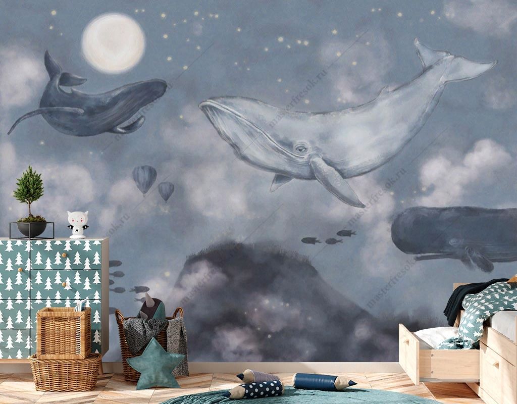 Фотообои Летающий кит  14-216