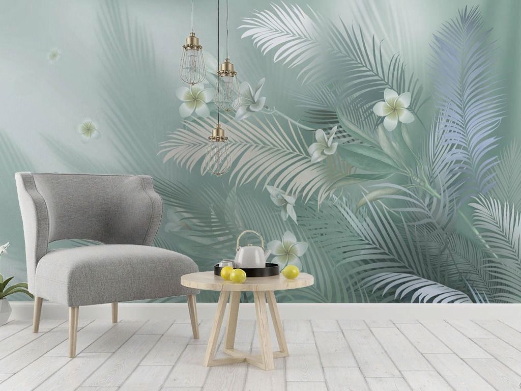 Фотообои в гостиную нежные веточки с цветами   13-678