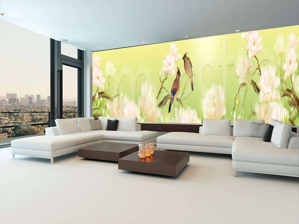 Фотообои Птицы на цветущих ветках  9-301