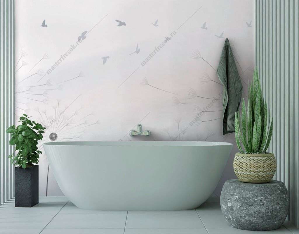 Фотообои в интерьере серые одуванчики  14-407 фото