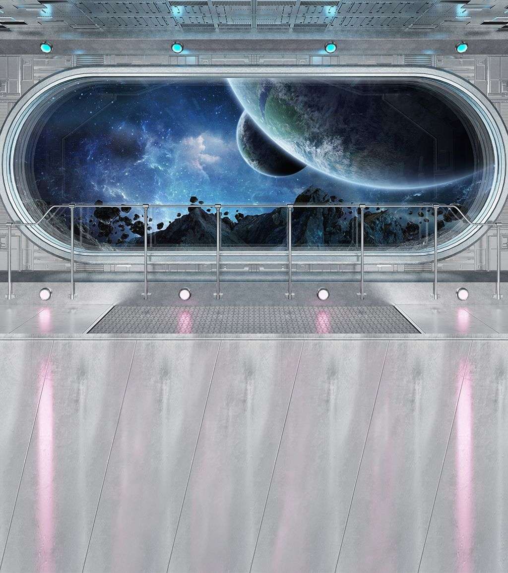 Фотообои в интерьере окно в космос    14-778 фото