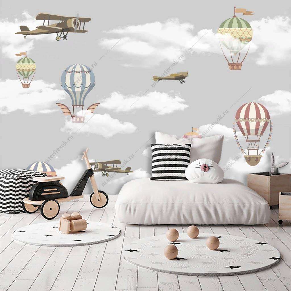 Фотообои Бесшовные обои на стену:  Воздушные шары в детскую. Артикул: 12-1195  