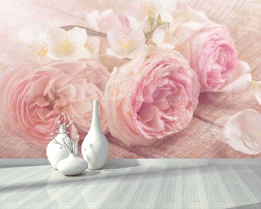 Фотообои в интерьере три пиона  9-097 фото