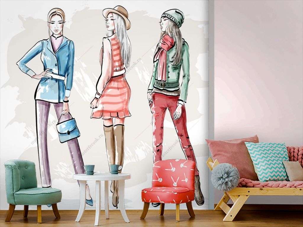 Фотообои в интерьере стильные модели  12-1383 фото