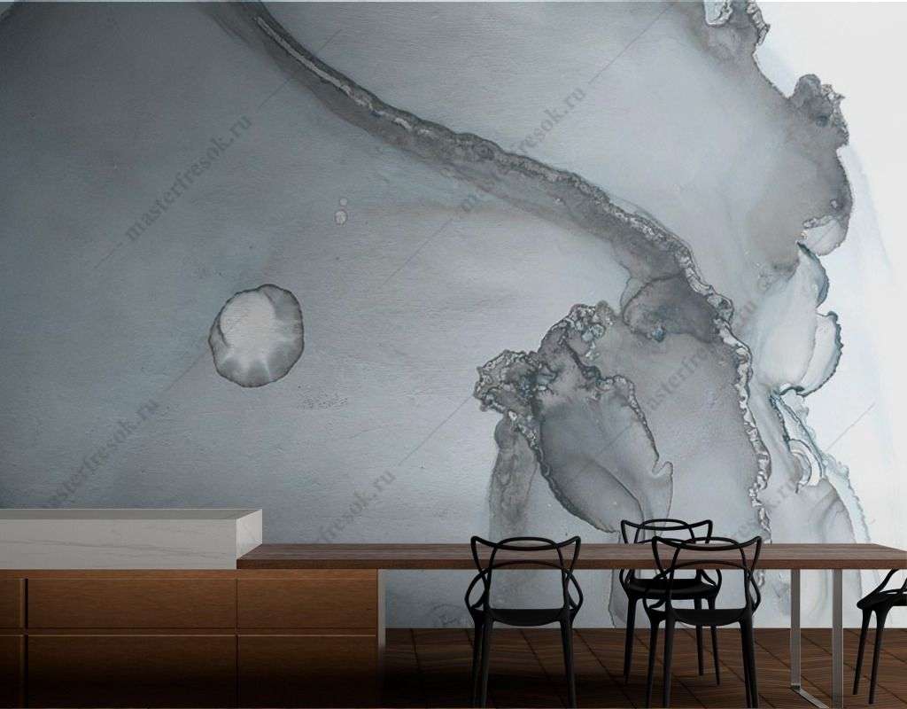 Фотообои в интерьере серые разводы мрамора  9-1572 фото