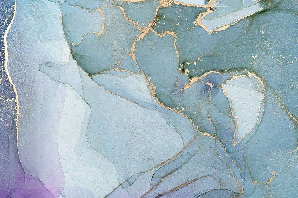 Фотообои в интерьере флюид арт голубой  9-2031 фото