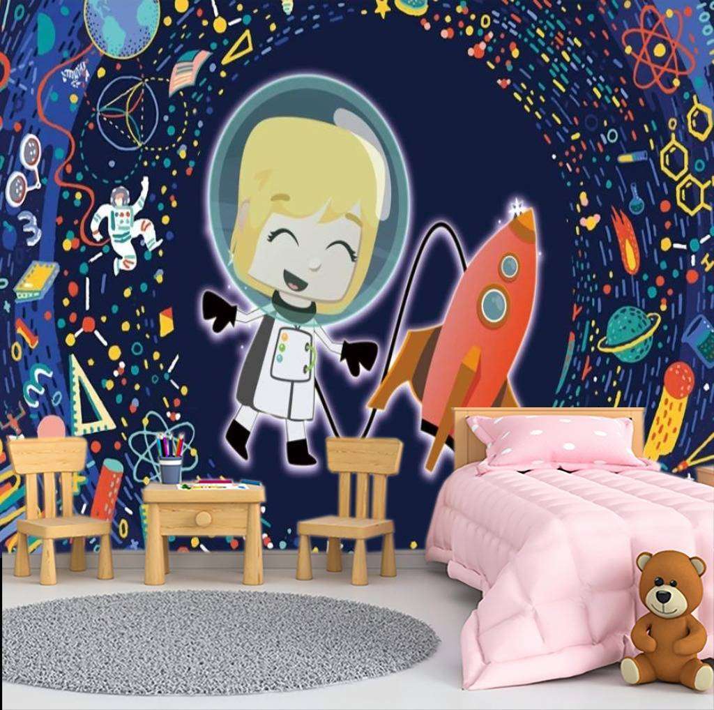 Фотообои в интерьере веселый космонавт  15-326 фото