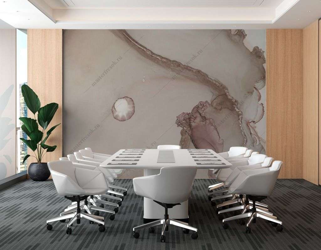 Фотообои в интерьере разводы акварель серые  9-1562 фото