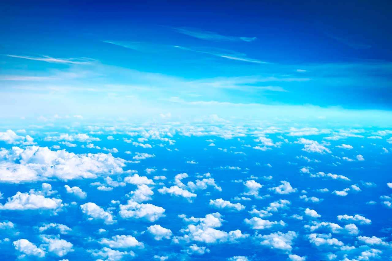 Фотообои в интерьере синее небо 3д  9-337 фото