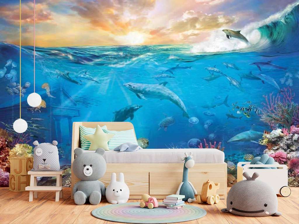 Фотообои Бесшовные обои на стену:  Подводный мир. Артикул: 17-0087  