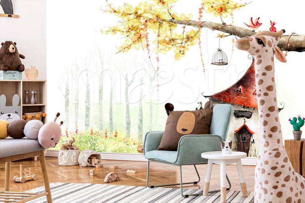 Фотообои в интерьере дом в лесу  12-302 фото