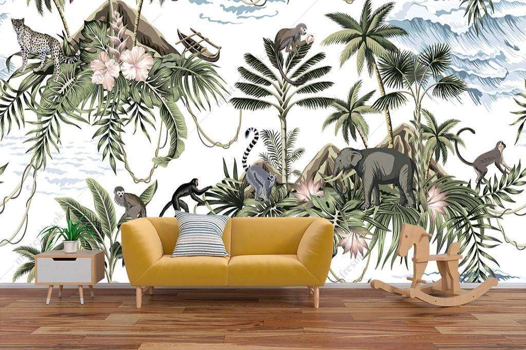 Фотообои в интерьере джунгли детские  12-1179 фото
