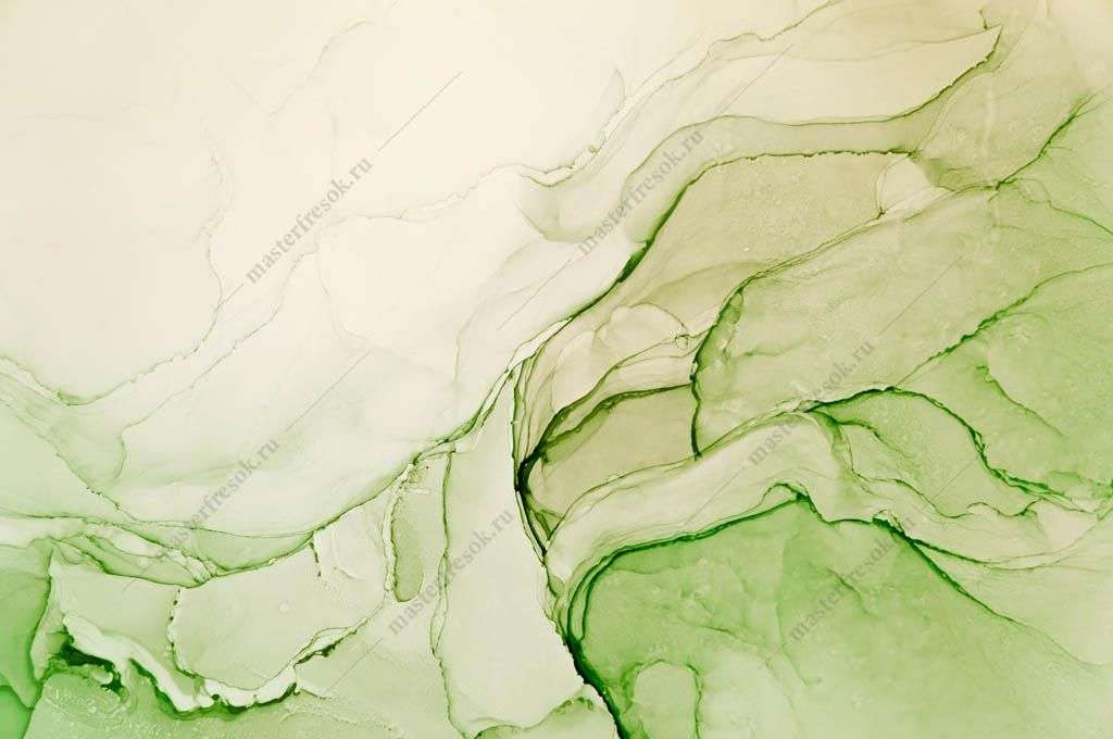 Фотообои в интерьере флюид арт зеленый  9-1026 фото