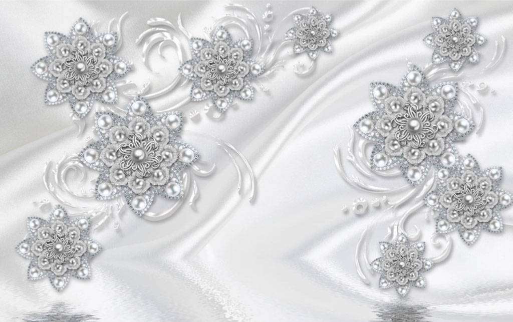 Фотообои в интерьере серые стальные цветы  15-799 фото