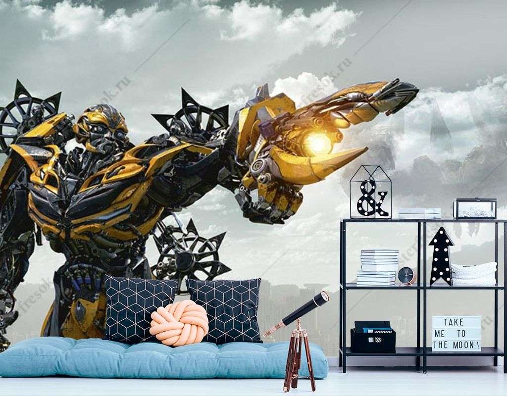 Фотообои в интерьере трансформер бамблби  14-413 фото