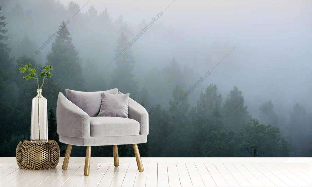 Фотообои в интерьере рассвет в тумане  9-1166 фото