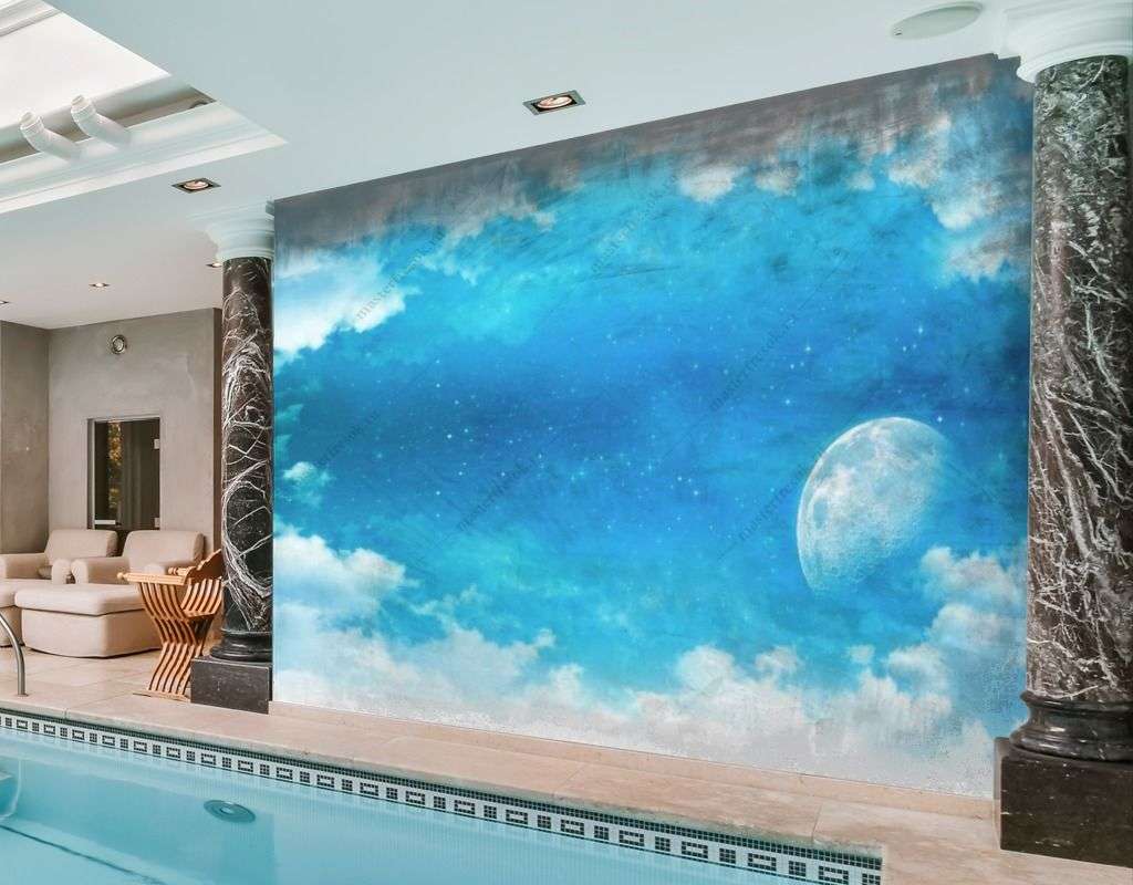 Фотообои в интерьере небо 3д  14-386 фото