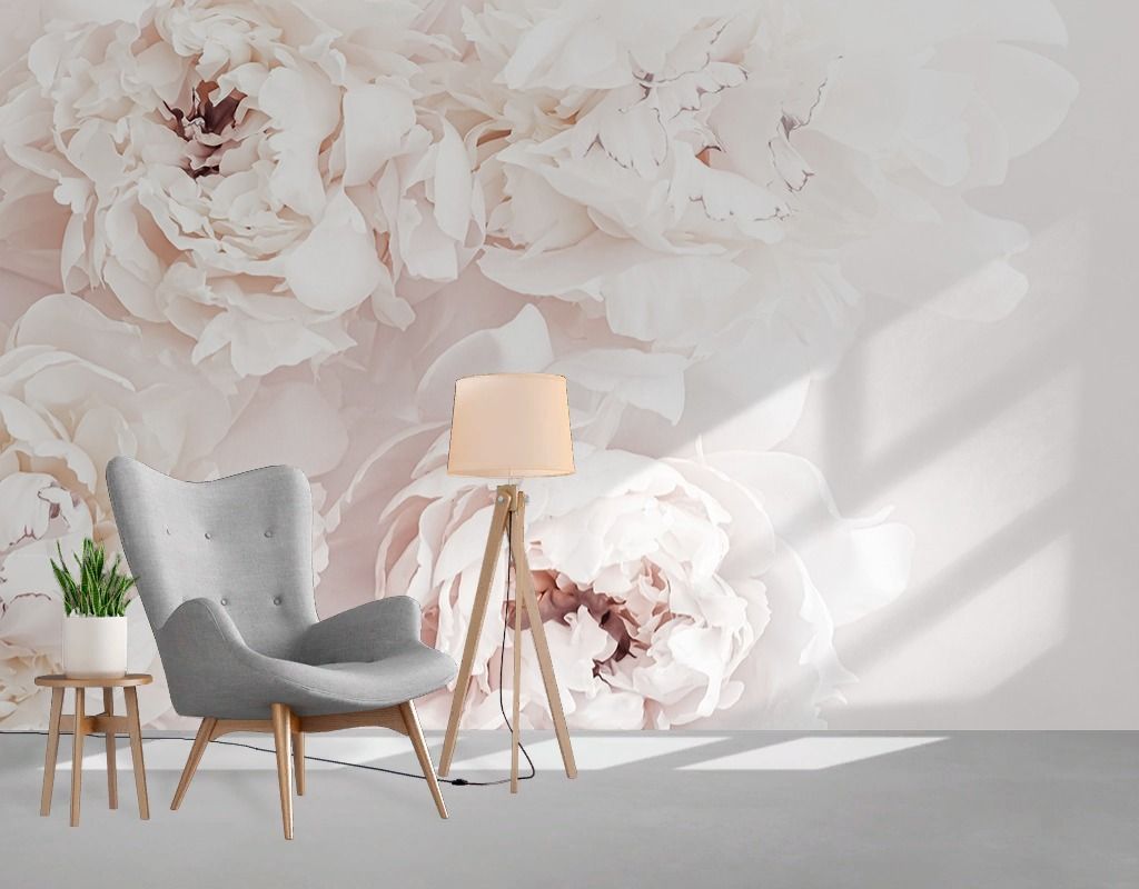 Фотообои Пионы пудровые 3д  9-2033