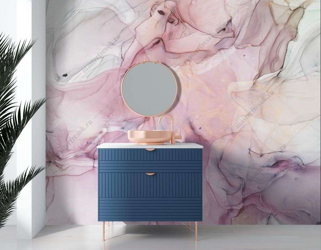 Фотообои в интерьере мраморный холст  9-1555 фото