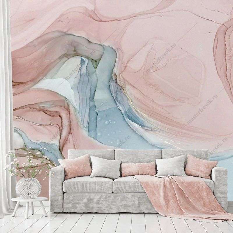 Фотообои в интерьере в спальню абстрактный дизайн  9-1840 фото